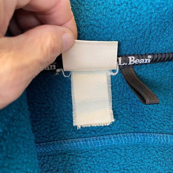 L.L. Bean Mens Fleece Jacket Large Teal Blue Full-Zip Mock Neck Outdoors Classic - Picture 6 of 10